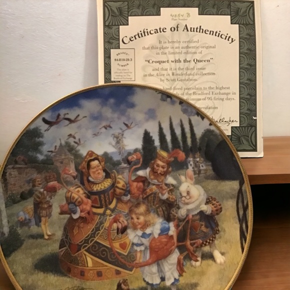 KNOWLES Vintage Classic Fairy Tales Collec. Certified Authenticity Gold Rim 4pcs - Picture 2 of 4